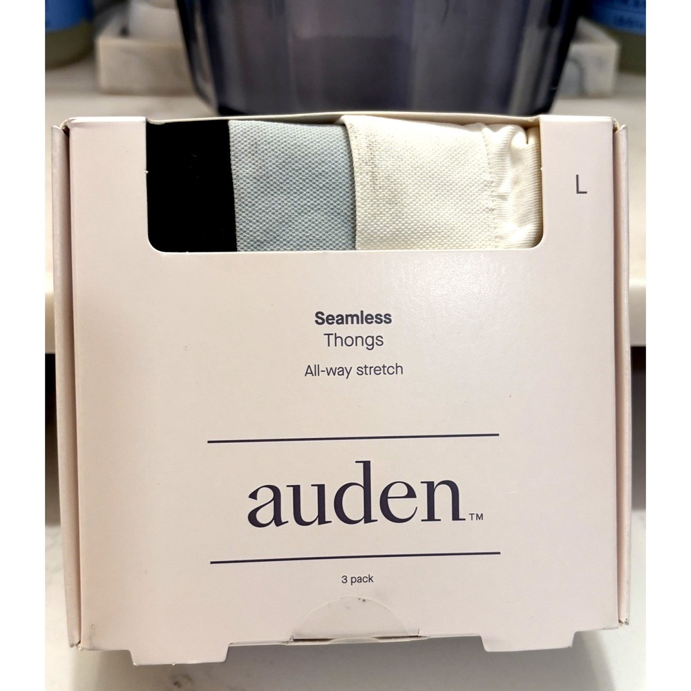 Auden Seamless Thong Panties - Multicolor Nylon/Spandex - 3 Pack - Sz L (12/14)
